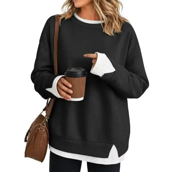 Striped Patchwork Oversized Sweatshirt
