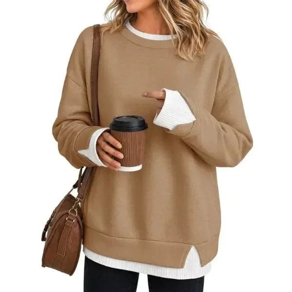 Striped Patchwork Oversized Sweatshirt