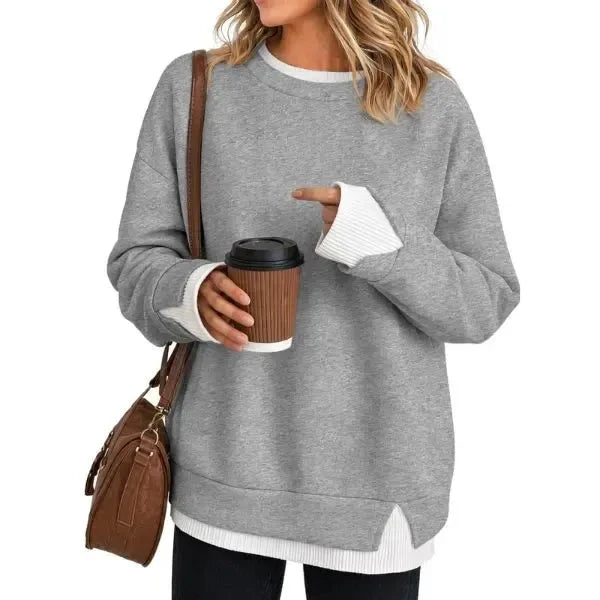 Striped Patchwork Oversized Sweatshirt