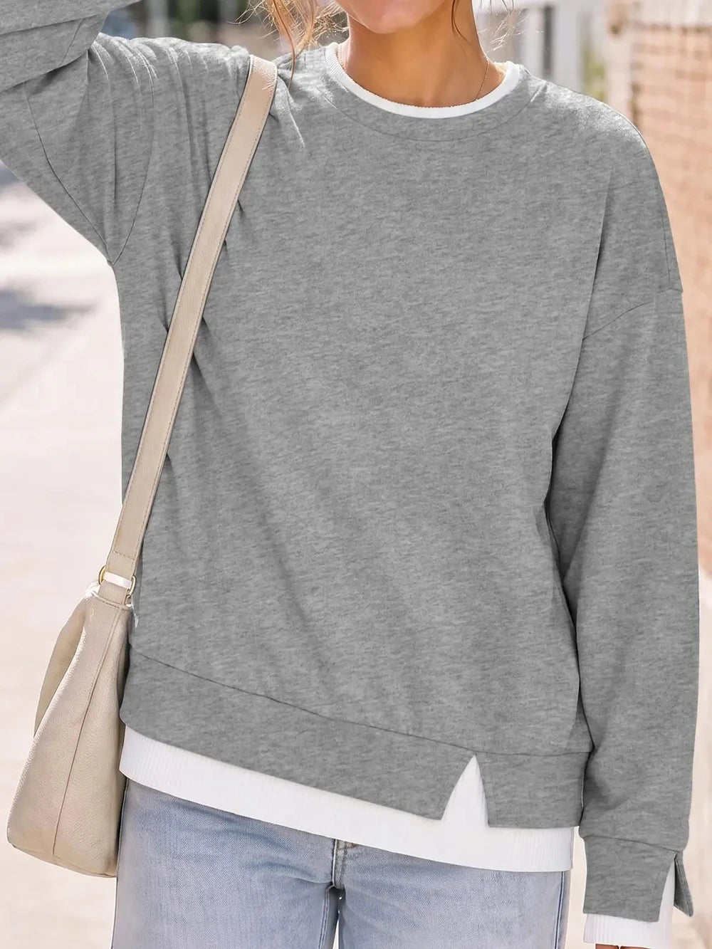 Striped Patchwork Oversized Sweatshirt