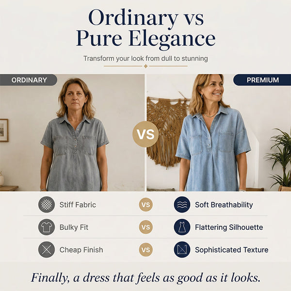 Everyday Pocket Denim Shirt Dress